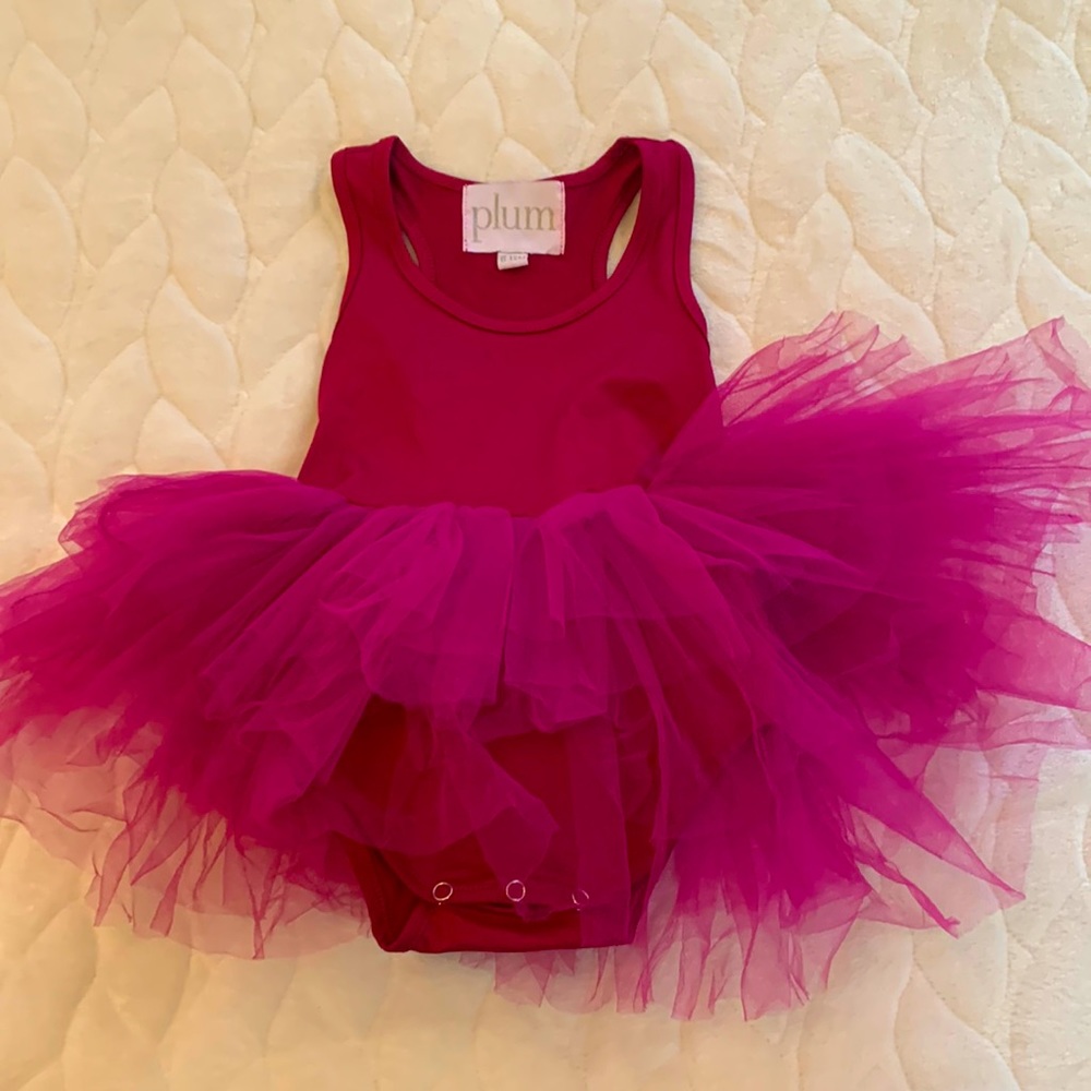 Plum Baby Girl leotard with tulle tutu in a gorgeous berry color size 6-12 month